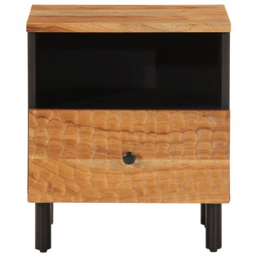 Noptiere, 2 buc., 40x33x46 cm, lemn masiv de acacia - Img 7