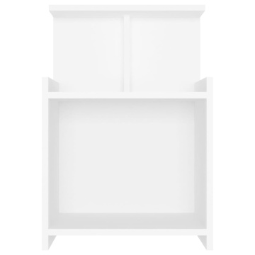 Noptiere, 2 buc., alb, 40x35x60 cm, PAL - Img 4