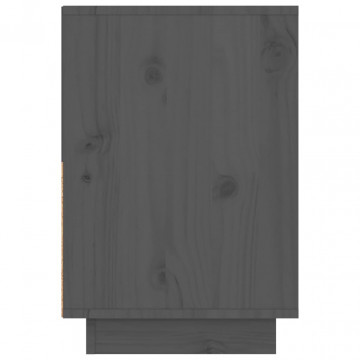 Noptiere, 2 buc., gri, 60x34x51 cm, lemn masiv de pin - Img 8