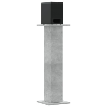 Noptiere, 2 buc., gri beton, 30x30x95 cm, lemn prelucrat - Img 3