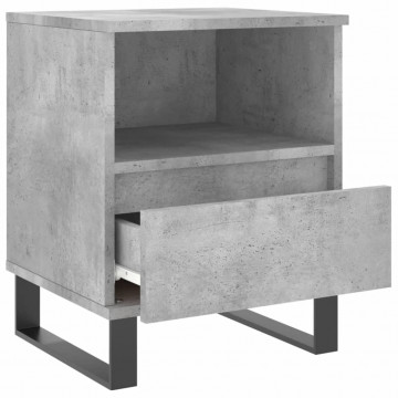 Noptiere, 2 buc., gri beton, 40x35x50 cm, lemn compozit - Img 6