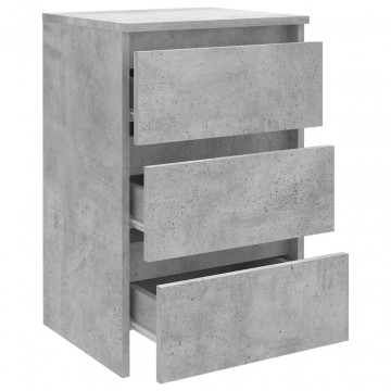 Noptiere, 2 buc., gri beton, 40x35x62,5 cm, lemn compozit - Img 5