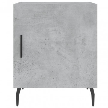 Noptiere, 2 buc., gri beton, 40x40x50 cm, lemn compozit - Img 6