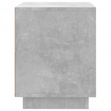 Noptiere, 2 buc., gri beton, 44x35x45 cm, lemn prelucrat - Img 7