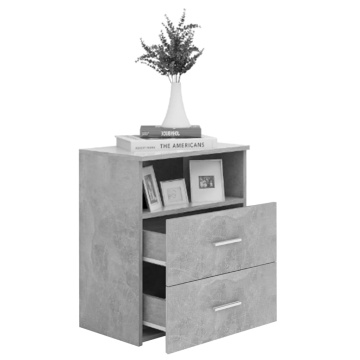 Noptiere, 2 buc, gri beton, 50x32x60 cm - Img 4