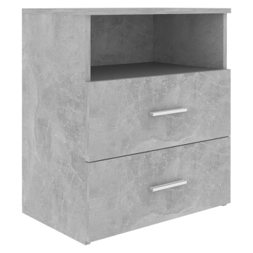 Noptiere, 2 buc, gri beton, 50x32x60 cm - Img 8