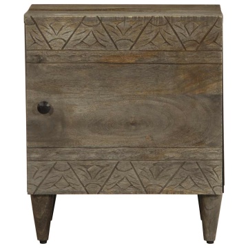 Noptiere 2 buc Gri deschis 40x33x46 cm Lemn masiv de mango - Img 4