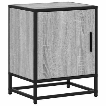 Noptiere 2 buc Gri Sonoma 40x31x50 cm lemn prelucrat și metal - Img 5