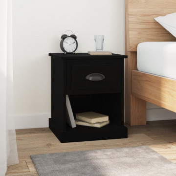 Noptiere, 2 buc, negru, 39x39x47,5 cm, lemn prelucrat - Img 1