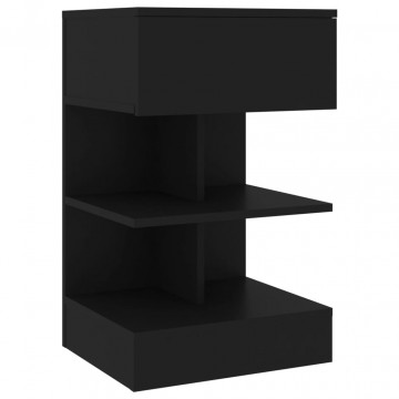 Noptiere, 2 buc., negru, 40x35x65 cm - Img 7