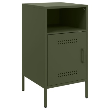 Noptiere 2 buc. verde măslină 36x39x68cm oțel laminat la rece - Img 8
