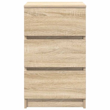 Noptiere cu 3 sertare 2 buc Stejar Sonoma 39x35x65 cm - Img 6