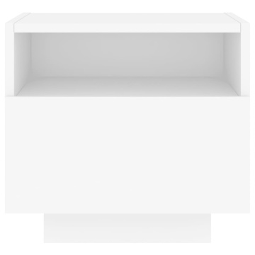 Noptiere cu lumini LED, alb, 40x39x37 cm - Img 6