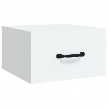 Noptiere de perete, 2 buc., alb, 35x35x20 cm - Img 5