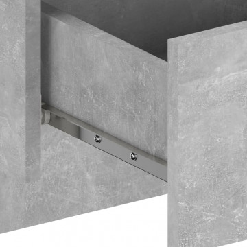Noptiere de perete, 2 buc., gri beton, lemn prelucrat - Img 7