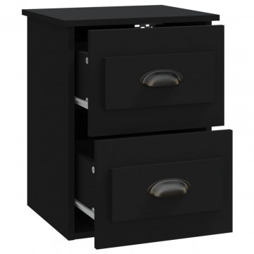 Noptiere de perete, 2 buc., negru, 41,5x36x53cm - Img 7