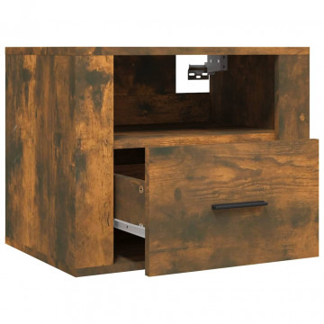Noptiere de perete, 2 buc., stejar fumuriu, 50x36x40 cm - Img 6