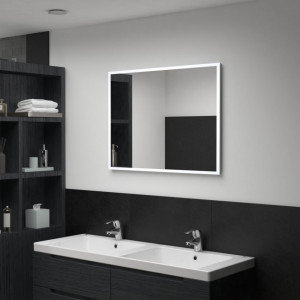 Oglindă cu LED de perete pentru baie, 80 x 60 cm - Img 1