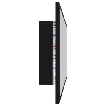 Oglindă de baie cu LED, negru, 100x8,5x37 cm, acril - Img 7