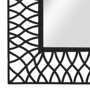 Oglindă de perete arcuită, negru, 50 x 80 cm - Img 3