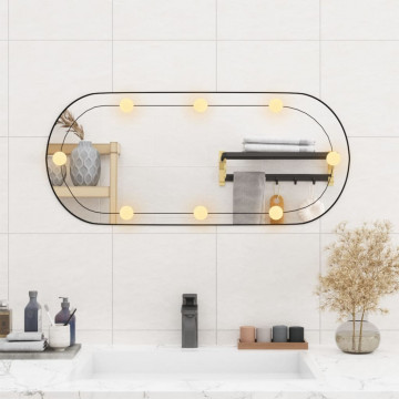 Oglindă de perete cu lumini LED 35x80 cm oval sticlă - Img 2