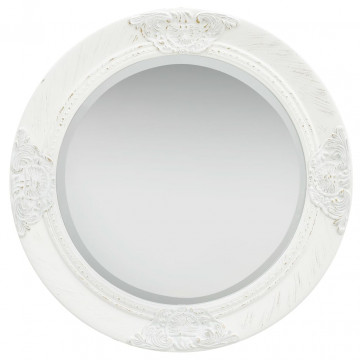 Oglindă de perete în stil baroc, alb, 50 cm - Img 2