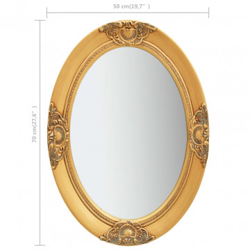 Oglindă de perete în stil baroc, auriu, 50 x 70 cm - Img 5