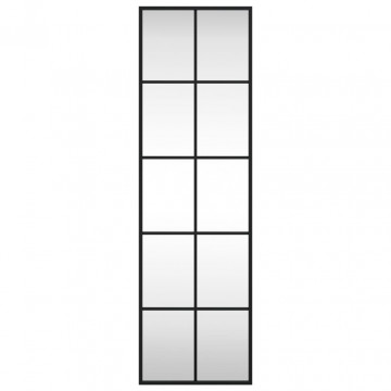 Oglindă de perete, negru, 30x100 cm, dreptunghiulară, fier - Img 3