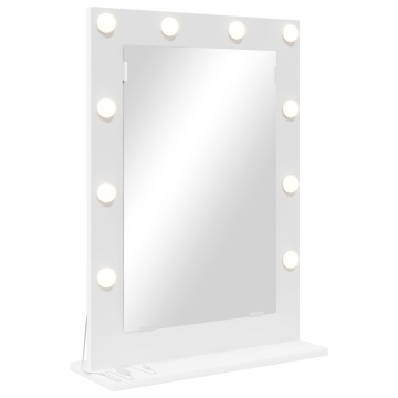 Oglindă de toaleta cu lumini LED Alb 70x50x18 cm - Img 2