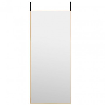 Oglindă pentru ușă, auriu, 40x100 cm, sticlă și aluminiu - Img 2