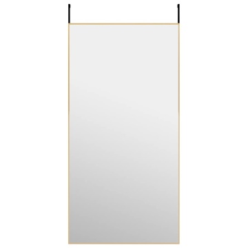 Oglindă pentru ușă, auriu, 50x100 cm, sticlă și aluminiu - Img 2