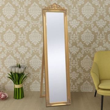 Oglindă verticală în stil baroc 160 x 40 cm auriu - Img 2