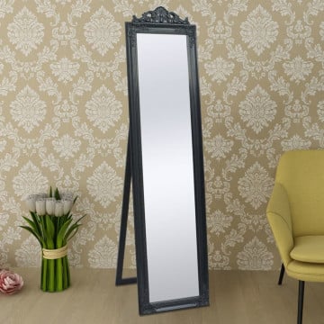 Oglindă verticală în stil baroc 160 x 40 cm negru - Img 1