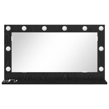 Oglingă vanity cu lumini LED Stejar Negru 80x45x18 cm - Img 3