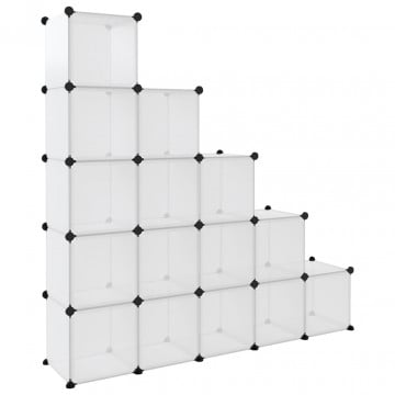 Organizator cub de depozitare, 15 cuburi, transparent, PP - Img 8
