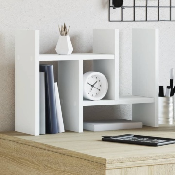 Organizator de birou, alb, 34,5x15,5x35,5 cm, lemn prelucrat - Img 1