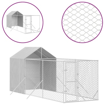 Padoc de exterior cu acoperiș argintiu 2x6x2,5m oțel galvanizat - Img 2