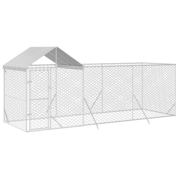 Padoc de exterior cu acoperiș argintiu 6x2x2,5m oțel galvanizat - Img 3