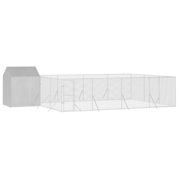 Padoc exterior cu acoperiș argintiu 10x6x2,5 m oțel galvanizat - Img 3