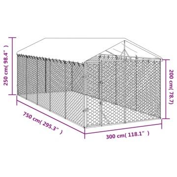Padoc exterior cu acoperiș argintiu 3x7,5x2,5 m oțel galvanizat - Img 4