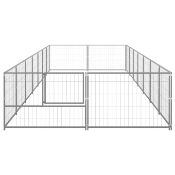 Padoc pentru câini, argintiu, 14 m², oțel - Img 3