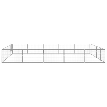 Padoc pentru câini, argintiu, 20 m², oțel - Img 2