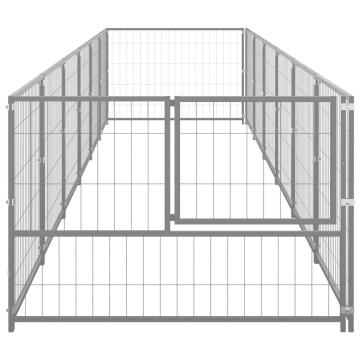 Padoc pentru câini, argintiu, 6 m², oțel - Img 3