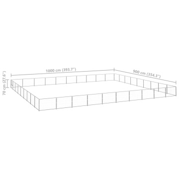 Padoc pentru câini, argintiu, 90 m², oțel - Img 5