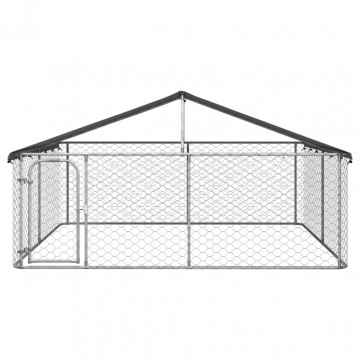 Padoc pentru câini de exterior, cu acoperiș, 300x300x150 cm - Img 2
