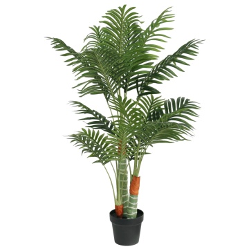 Palmier artificial cu 3 trunchiuri, verde, 120 cm, PP - Img 1