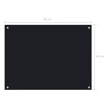 Panou antistropi de bucătărie, negru 80x60 cm sticlă securizată - Img 6
