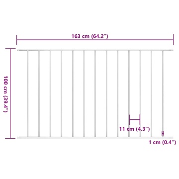 Panou de gard, alb, 1,7 x 1 m, oțel vopsit electrostatic - Img 4