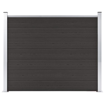 Panou de gard, negru, 180x146 cm, WPC - Img 1