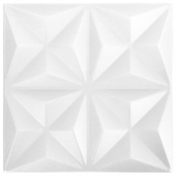 Panouri de perete 3D 24 buc. alb 50x50 cm model origami 6 m² - Img 2